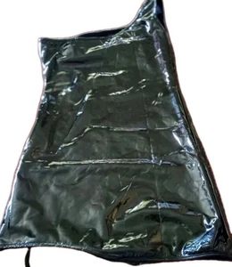 Leather Look black Fetish Dress Bodycon Asymmetrical Sleeves Size Small New! - Picture 1 of 7