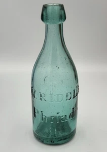 Antique W. RIDDLE Soda Bottle Philadelphia, PA IRON PONTIL - Picture 1 of 8
