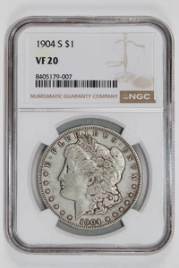 1904-S MORGAN DOLLAR NGC VF20 ORIGINAL! - Picture 1 of 2