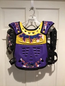 Vintage AXO Sport " 7 " Series Motocross Chest Protector Purple Yellow Italy - Picture 1 of 11