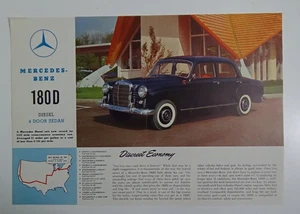 Vintage Mercedes-Benz 180D Diesel 4-Door Sedan 1-Page Sales Sheet #G-138 - Picture 1 of 4