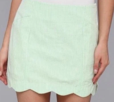Юбка Lilly Pulitzer размер 10 зеленая белая Seersucker - Изображение 1 из 4