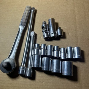 Vintage Craftsman USA 1/2” Drive Socket Ratchet Mechanic Set 17pc. SAE V Series - Bild 1 von 16