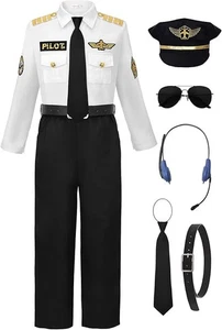 Disfraz de Piloto ReliBeauty para Niños con Accesorios Disfraz de Piloto Capitán de Aerolínea - Imagen 1 de 8
