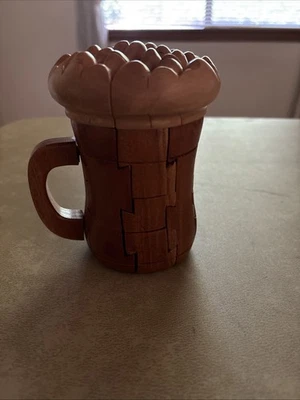 Taza de café rompecabezas de madera 3D Beer Stein Foto 1 de 2