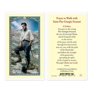 Prayer to Walk with Saint Pier Giorgio Frassati - Laminated Holy Card E24-5018 - Picture 1 of 1