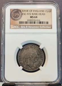 1812 GREAT BRITAIN SILVER 1 SHILLING 6 PENCE BANK OF ENGLAND NGC MS 64 SCARCE BU - Picture 1 of 3