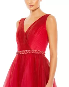 Mac Duggal Size 14 Beaded Belt Wrap Over Sleeveless Ballgown $498 - Picture 1 of 10