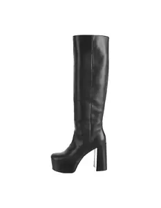 Prada Black Leather Boots Size 39 - Picture 1 of 7