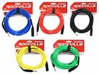 5 Rockville 20' Male Rean Xlr To 1/4'' Trs Balanced Cable Ofc (5 Colors)