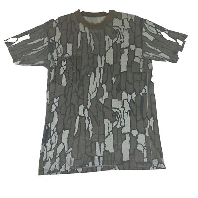 Vintage Single Stitch TreBark Camo Pocket  T-Shirt hunting size S Short Sleeve - Image 1 of 4