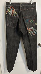 Coogi Jeans Mens 36x34 Black Y2K Hip Hop Baggy Embroidered Hands-Tagged 38x33 - Picture 1 of 19