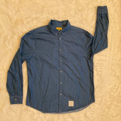 Camisa de mezclilla con botones Five Four XL azul Poggy The Man Fleming para hombre Foto 1 de 4