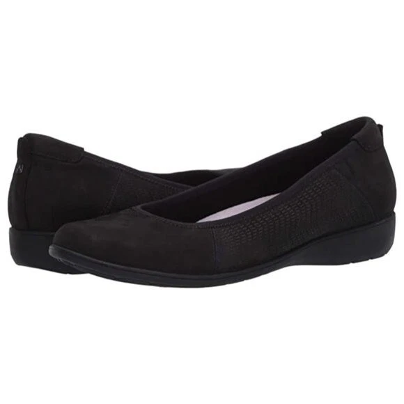 Aravon Abbey Ballet Flat in Black Suede - Image 1 of 4