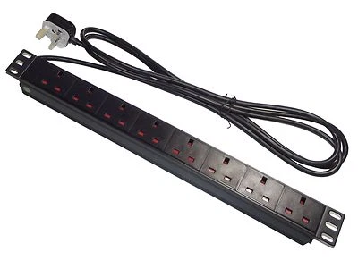 8 way UK PDU - 1U 19" Rackmount Power Distribution Unit - Horizontal or Vertical - Image 1 of 3