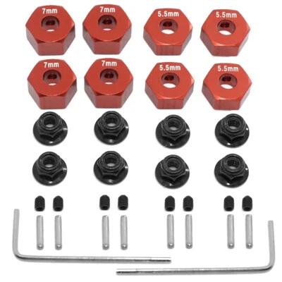 34 PIEZAS Bujes de rueda hexagonales de metal de 12 mm para Traxxas 1/10 2x2 Slash Rustler Stampede 2x2~ Foto 1 de 4