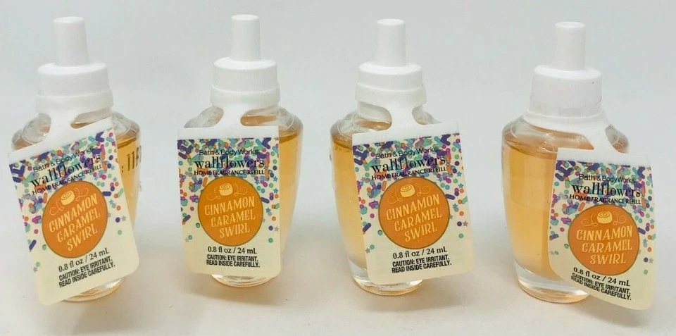 4 Bath & Body Works Cinnamon Caramel Swirl Fragrance oil Wallflower Bulb Refill  - Image 1 of 1