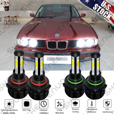 9005+9006 Bombillas LED Faros para BMW 525i Luz Alta y Baja 1989-1995 Juego de 4 Foto 1 de 4