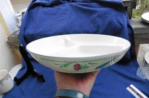 PLATO DE SERVIR REDONDO DIVIDIDO Lenox Chinastone Poppies on azul 3 partes - Imagen 1 de 4