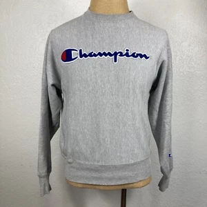 Champion Reverse Weave Crewneck Sweatshirt Mens Small Gray Expansion Gusset 90s - Picture 1 of 21