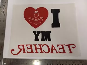 Vintage (Original Bootleg Aufbügeln/Wärmeübertragung) I ❤ Love My Teacher (T8) - Bild 1 von 1