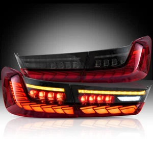 Red LED Tail Lights For 2019-2022 BMW 3 Series G20 G80 M3 W/Sequential Turn L+R - Picture 1 of 12