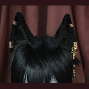 Black Anubis Beast Dog Ears Hairhoop Hairband Headwear Cosplay Costume Accessory - Picture 1 of 10