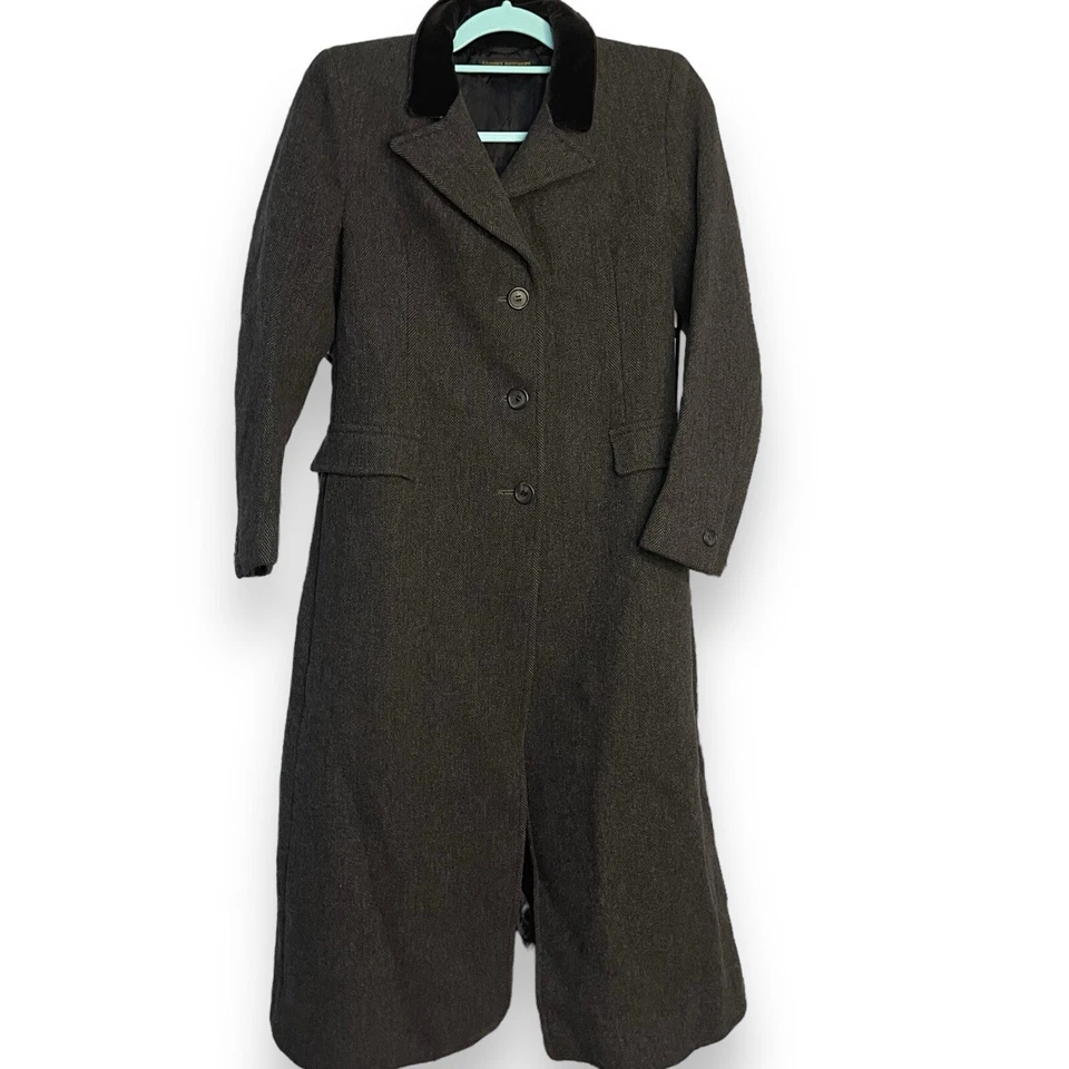 Gabardina Brooks Brothers para mujer gris medio bolsillos forrados vintage negocios Foto 1 de 4