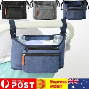 Baby Stroller Organiser Bag Mummy Pram Storage Buggy Storage Cup Bottle Holder - Picture 1 of 19