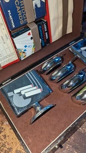Art Deco Brücke Räucherset Chrom Emaille verpackt 30er Jahre komplett Karten Tabletts - Bild 1 von 24