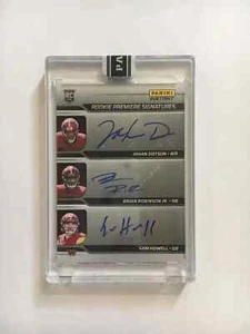2022 PANINI ROOKIE PREMIERE SIGNATURES JAHAN DOTSON,ROBINSON JR. & HOWELL #5/10 - Picture 1 of 2