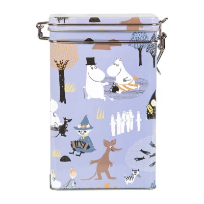 Moomin Coffee Tea Tin Box Forest Walk Blue - Image 1 of 4