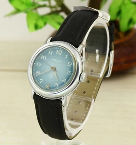 VGC Raketa 2614.H USSR Soviet mechanical wristwatch blue dial date function - Picture 1 of 11