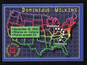 1993-94 Stadium Club Frequent Flyer Points #1 Dominique Wilkins - Atlanta Hawks - Picture 1 of 2