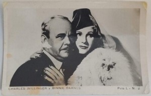 Chile Tobacco Card Polo L-02 Charles Winninger (Spelt Willinger) - Binnie Barnes