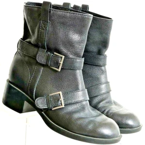 Cole Haan D38822 Fabrizia Buckle Moto Pull On Ankle Boots shoes Women's 7 B - Picture 1 of 9