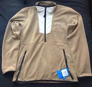 Columbia Men's Fleece Sequoia Grove Half Zip Medium Fossil/Delta/Black NEW - NWT - Picture 1 of 24