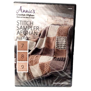 Annies Crochet Afghan Block Month Club Stitch Sampler Blocks 7 8 9  DVD NEW - Picture 1 of 2
