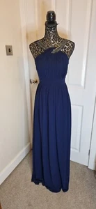 Little Mistress Blue Long Occasion  Wedding  Party Prom Maxi Dress UK 8 - Picture 1 of 6