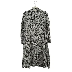 Ann Mashburn Blue Floral Midi Dress Button Front Prairie Preppy Cottage Women XS - Picture 1 of 7