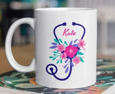 Taza de enfermera personalizada, regalo para enfermera doctora, taza de café Foto 1 de 2