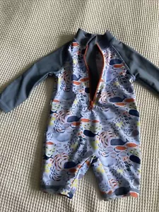 Mamas & Papas All In One Rash Suit Swimsuit 0-3 Months Baby Toddler Whale - Picture 1 of 3