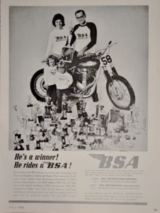 1966 BSA Motorrad Printanzeige Mel Gancos Trophäen - Bild 1 von 1
