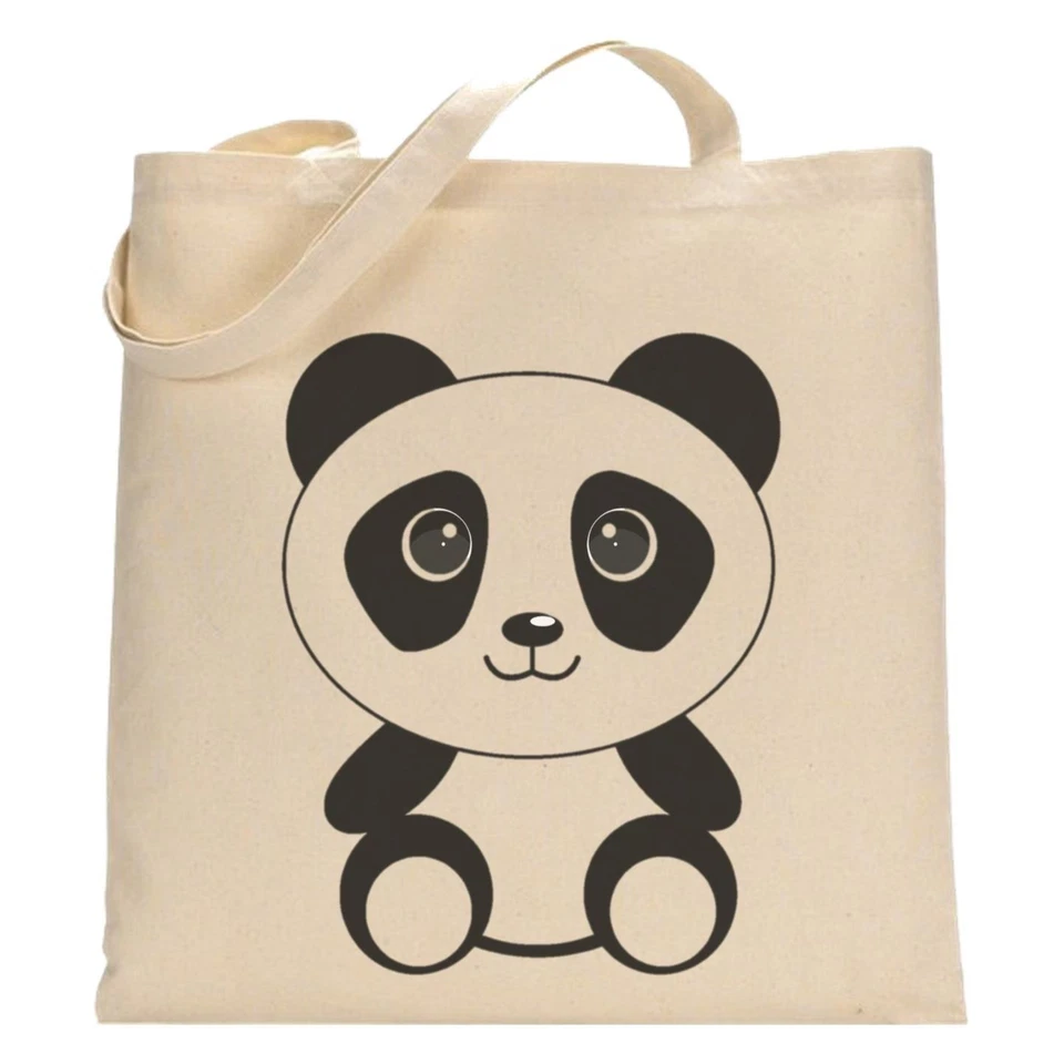 THE GIFTED PANDA Panda - Tote Bag - Funny Shopping Bag - Birthday Xmas Gift - Cute Reusable