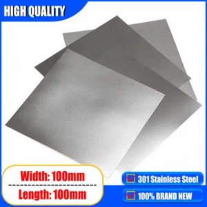 301 Stainless Steel Thk 0.01 to 1mm Metal Foil Plate Shim W/L 100mm×100mm - Picture 1 of 6
