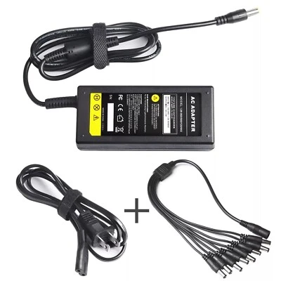 12V 5A AC Adapter Charger Power Supply for Security Camera CCTV DVR + 8 Splitter - Image 1 of 4