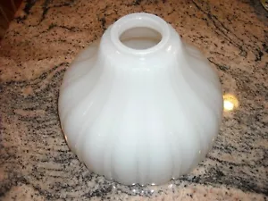 Lampenschirm blickdicht weiß antik schweres (2 verfügbar) Glas mit Blasen, 100 Jahre alt+ - Bild 1 von 5