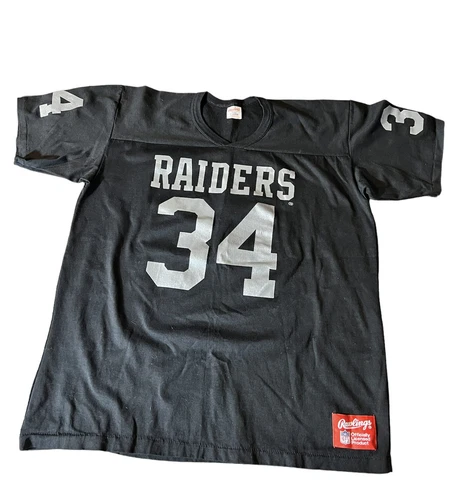 Vintage Rawlings Bo Jackson Raiders Football #34 Jersey Black Single Stitch USA Cover