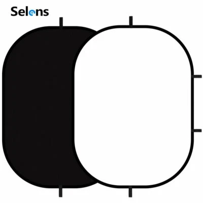 Selens sfondo portatile bianco e nero 2 in 1 sfondo studio pieghevole