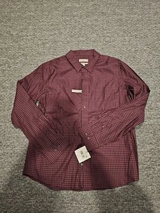 Falls Creek Shirt Mens XLarge Maroon/Black Long Sleeve Button Down - Picture 1 of 5